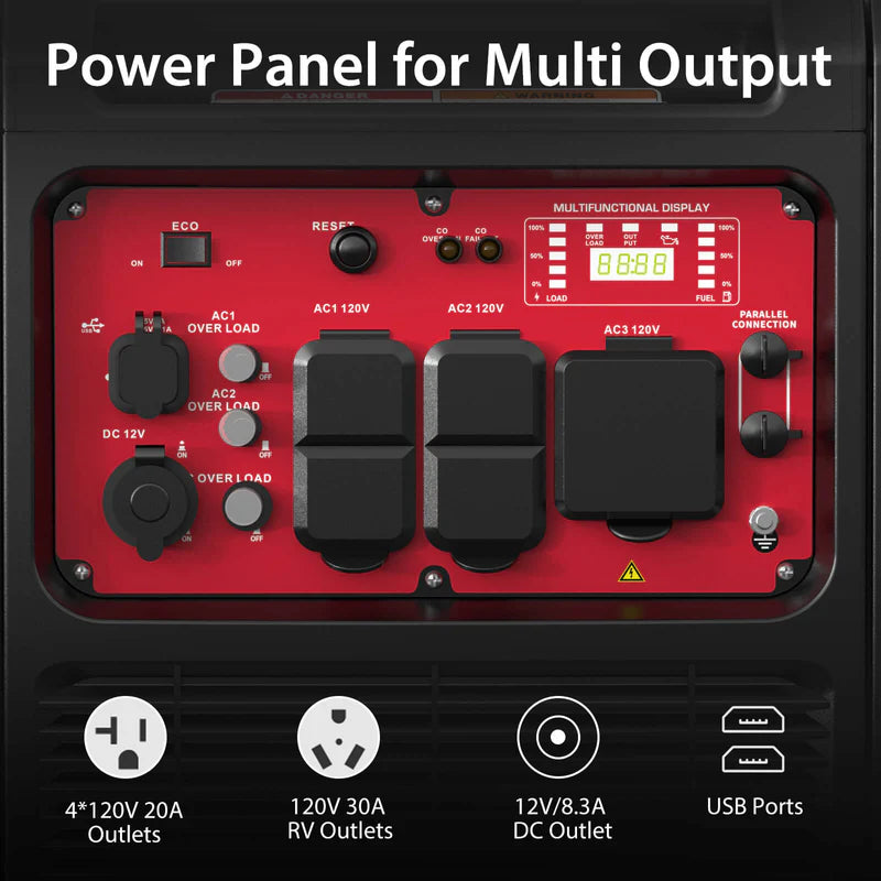 Generador Inverter PowerSmarts 4500W con Alerta CO